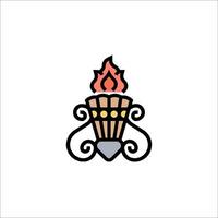 A fire torch icon with a flame vector