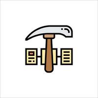 A hammer and a file icon on a white background vector