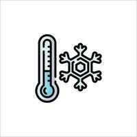 A thermometer and a snowflake icon vector