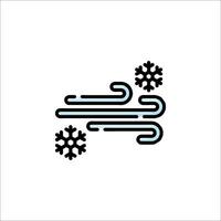 A snowflake icon with a line drawing of a snowflake vector