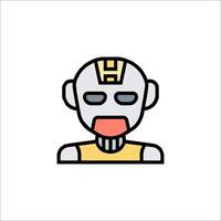 A robot icon with a face and a mouth vector
