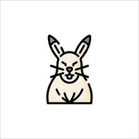 A cartoon rabbit with a big nose and ears vector