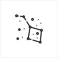 The constellation of scorpio is shown in a black and gold line vector