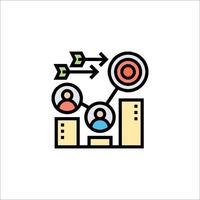 A business icon with people and arrows vector