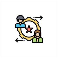 A person and a star icon on a white background vector