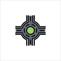 A green cross with a circle in the middle vector