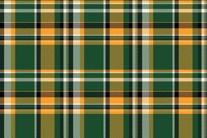 Victorian seamless textile check, table cloth tartan background. Blank texture plaid pattern fabric in green and orange colors. vector