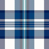 Fashioned pattern texture fabric, stripe background seamless check. Crossed plaid textile tartan in white and cyan colors. vector