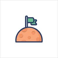 The moon with a flag on top of it vector