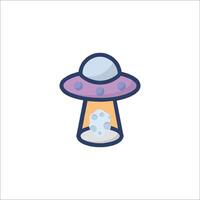 Alien spaceship with egg icon vector