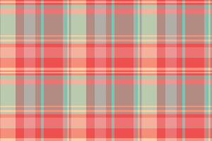 Geometry texture tartan seamless, back check textile. Refresh background plaid fabric pattern in red and pastel colors. vector