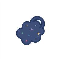 A cloud with stars on it and a moon vector