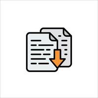 A document icon with an arrow pointing down vector