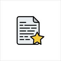 A star icon on a paper document vector