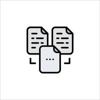 A file icon with two papers on top of it vector