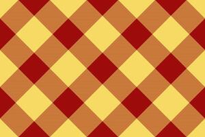 Tile fabric plaid background, scotland textile seamless check. Model texture pattern tartan in yellow and red colors. vector