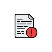 A document with a red exclamation mark on it vector