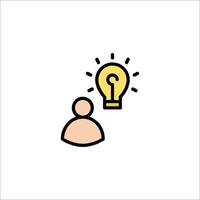 A person with a light bulb above their head vector