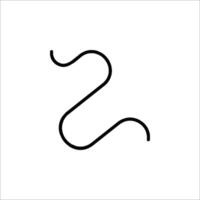A black and white line drawing of a snake vector