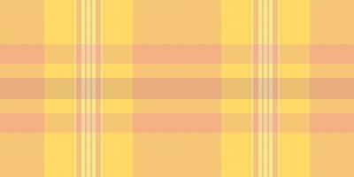 Holiday texture textile background, pixel tartan pattern fabric. Ornate seamless check plaid in orange and yellow colors. vector