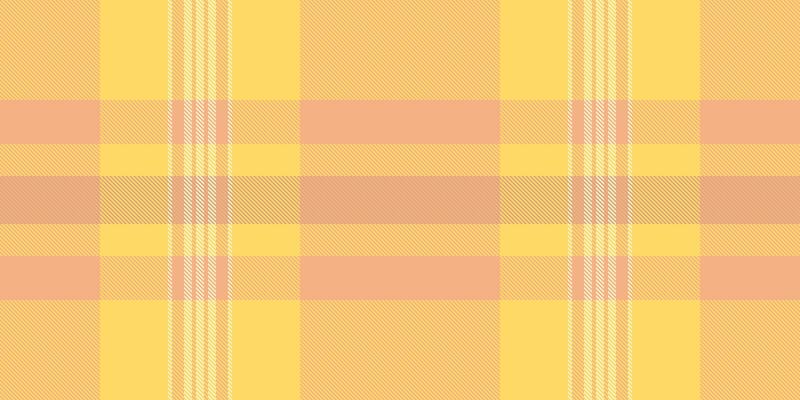 Holiday texture textile background, pixel tartan pattern fabric. Ornate seamless check plaid in orange and yellow colors.
