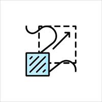 A line drawing of a box with a square on it vector
