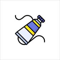 A bottle of paint with a tube attached to it vector