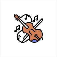A violin and music notes icon vector