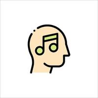 A person's head with music notes in it vector