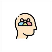 A person's head with people inside it vector