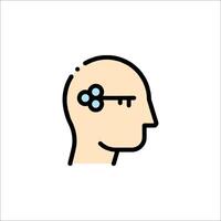 A person's head with a key in it vector