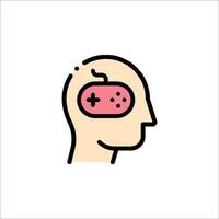 A person's head with a game controller in it vector