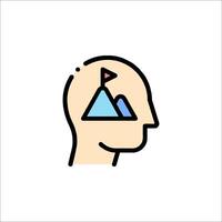 A person's head with a mountain in the background vector