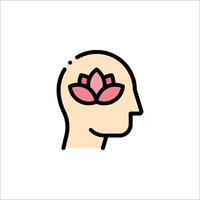 A person's head with a flower in it vector