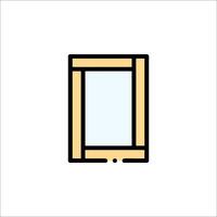 A square frame with a window in it vector