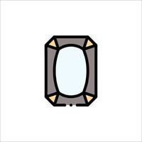 A square mirror with a gold frame vector