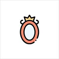 A mirror with a crown on it vector