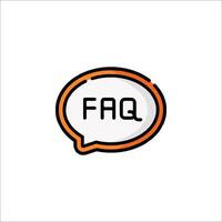 A speech bubble with the word faq written on it vector