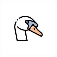 A white swan head with a blue beak vector