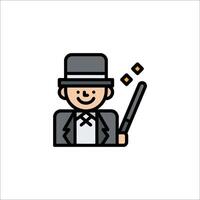 A man in a top hat and top hat holding a wand vector