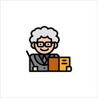 An icon of a man with glasses and a book vector