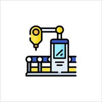 A line drawing of a machine that is working vector