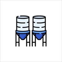 Two barrels with blue paint on them vector