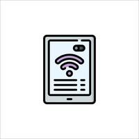 A tablet with a wifi icon on it vector