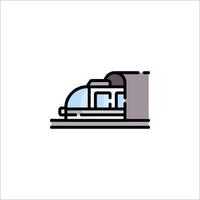A train is sitting in a tunnel on a white background vector