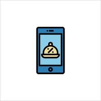 A smartphone with a food container on it vector