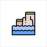 A line icon of a boat in the water vector