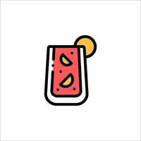 A drink with a slice of fruit on top vector