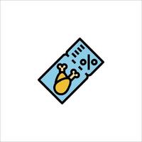 A chicken and a price tag icon vector