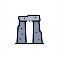 An icon of a stone monument with a hole in it vector